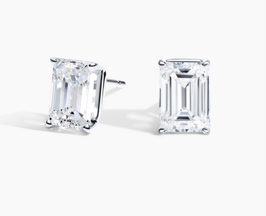 .5 ct total weight emerald cut studs