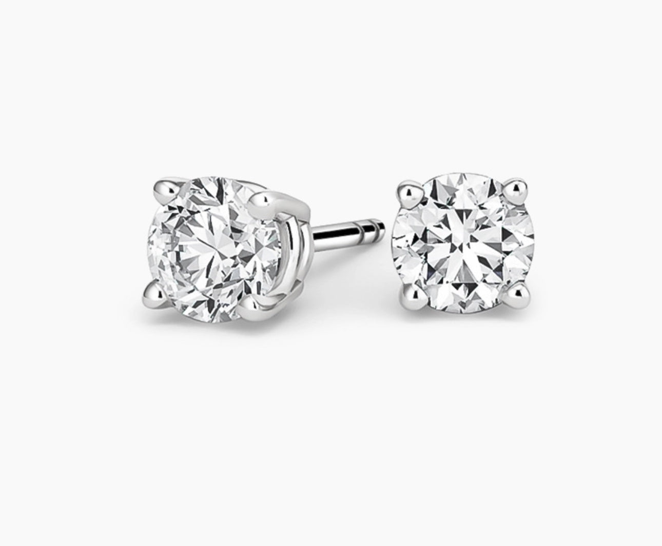 Round studs 1.75 ct total weight