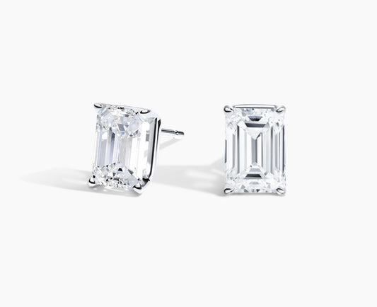 .75 ct total weight emerald cut studs