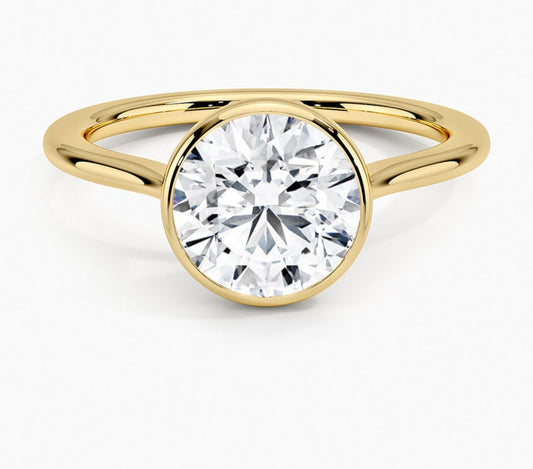 1 ct total weight bezel set solitaire ring