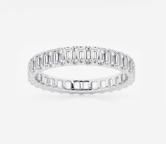 2 ct total weight emerald cut eternity band